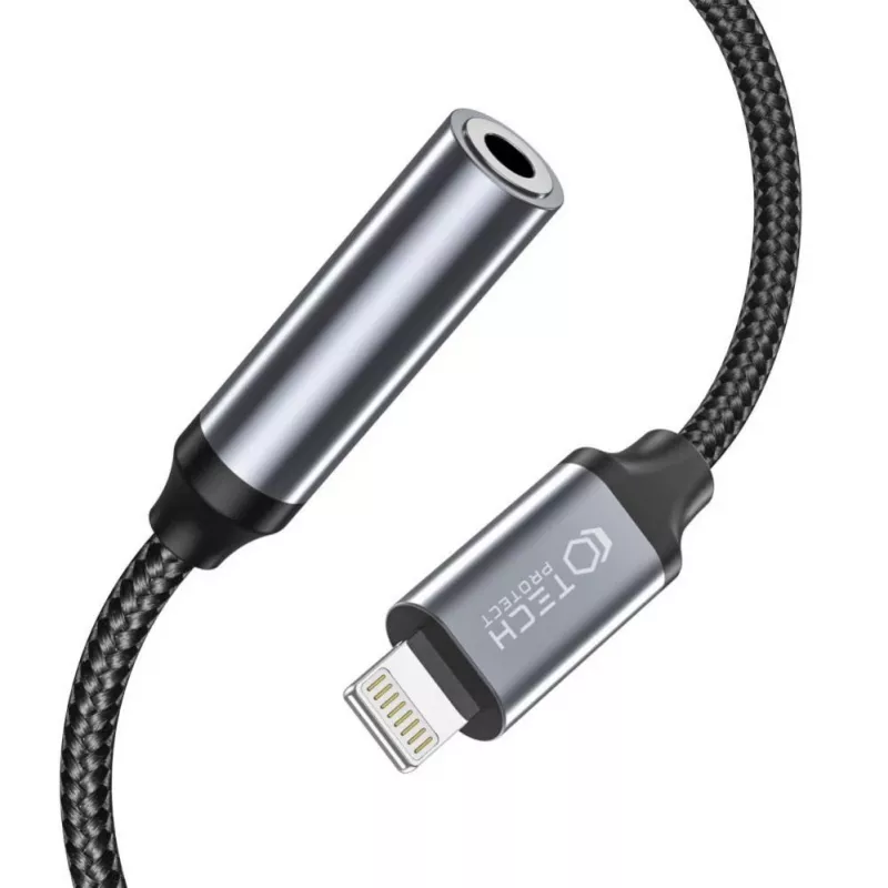 Tech-Protect Lightning (pistoke) - 3,5 mm kuuloke (liitäntä) sovitin - valkoinen