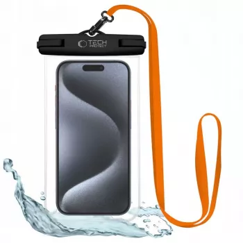 Tech-Protect Magmat Hybrid -kotelo Apple iPhone 15 Pro Max, musta/oranssi, MagSafe-yhteensopiva