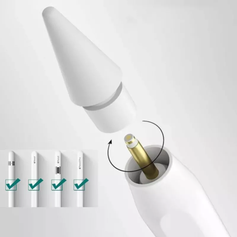 Tech-Protect kärjet Apple Pencil -kynälle 4 kpl:n pakkaus - valkoinen