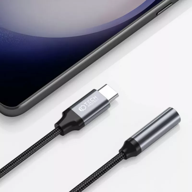 Tech-Protect USB-C - 3,5 mm mini-jakki audioadapteri (liitäntä) - musta