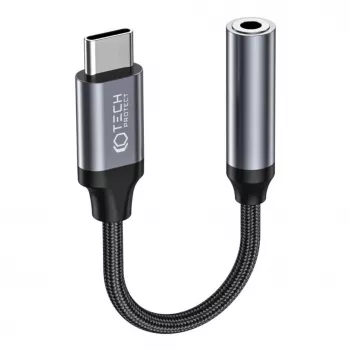 Tech-Protect USB-C - 3,5 mm mini-jakki audioadapteri (liitäntä) - musta