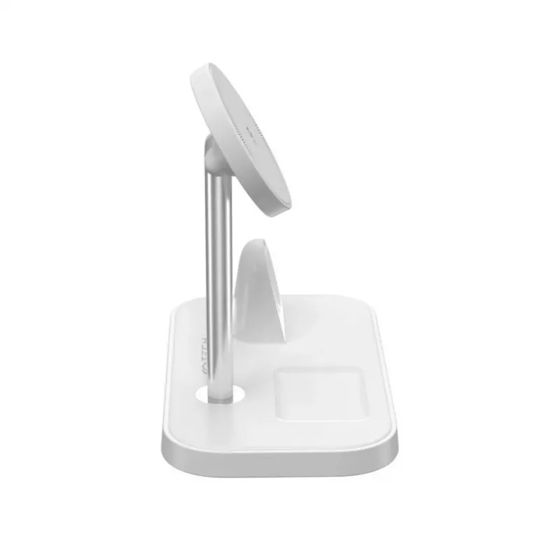Tech-Protect A22 3-in-1 magneettinen MagSafe-langaton laturi QI15W, valkoinen