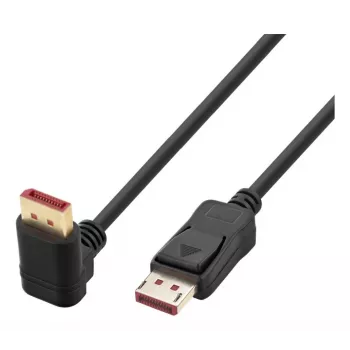 Techly DisplayPort 1.4 -kaapeli uros/uros 4K@120Hz 3 m musta toispuoleisesti kulmamallinen ICOC-DSP-A14-030NT9
