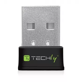 Techly I-WL-USB-600TY Mini WLAN USB -adapteri Dual Band MU-MIMO 2dBi 600Mbps musta