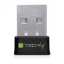 Techly I-WL-USB-600TY Mini WLAN USB -adapteri Dual Band MU-MIMO 2dBi 600Mbps musta