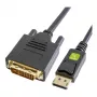 Techly ICOC-DSP-C12-010 DisplayPort 1.2 - DVI-D 24+1 aktiivinen muunninkaapeli, 1080p, 1m, musta