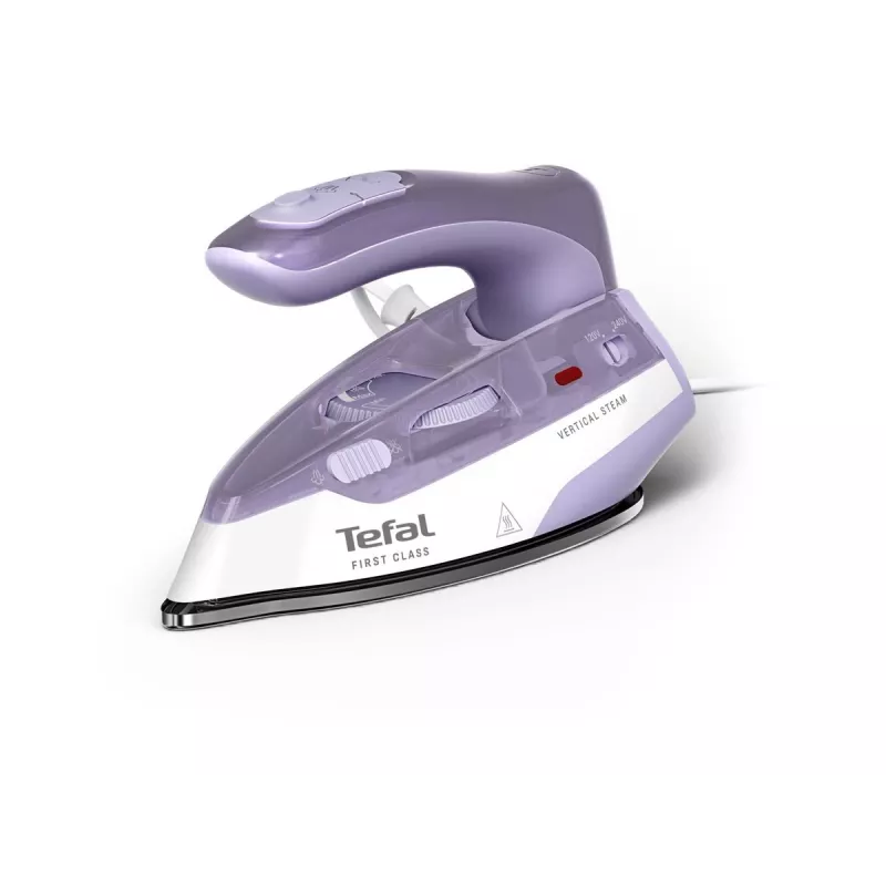 Tefal First Class DB1612E0 matkasilitysrauta - 1100 W, ruostumaton teräspohja, kaksoisjännite, 70 ml säiliö, valkoinen/sininen