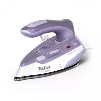 Tefal First Class DB1612E0 matkasilitysrauta - 1100 W, ruostumaton teräspohja, kaksoisjännite, 70 ml säiliö, valkoinen/sininen