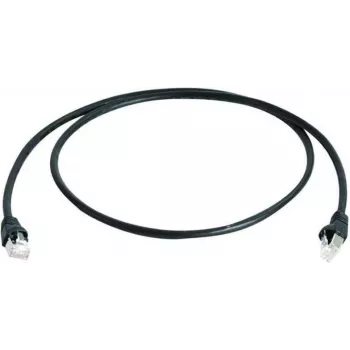 Telegärtner 100008948 CAT 5e F/UTP RJ45 -verkkokaapeli, 7,5 m, musta, paloa hidastava, taittumissuojaus