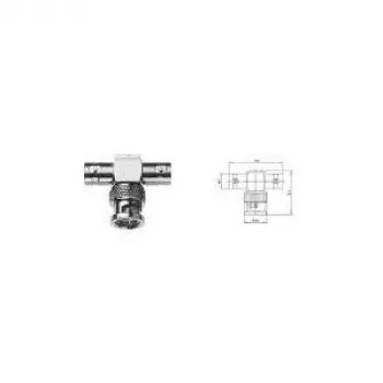 Telegärtner BNC T-sovitin (F-M-F) 75 ohm videosplitteri