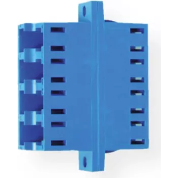 Telegärtner keraaminen LC Quad -adapteri, monimuoto/yksimuoto, sininen, 4-porttinen, zirkoniaholkit, ≤0,2 dB vaimennus, paneeliasennus J08071A0019