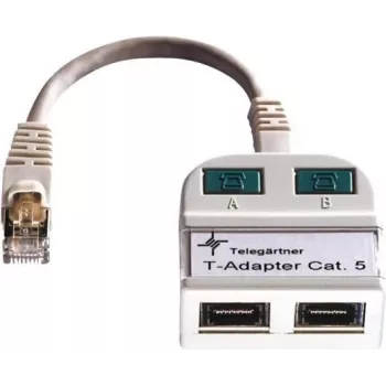 Telegärtner Token Ring -jakaja RJ45 uros 2x RJ45 naaras suojattu vaaleanharmaa J00029A0011