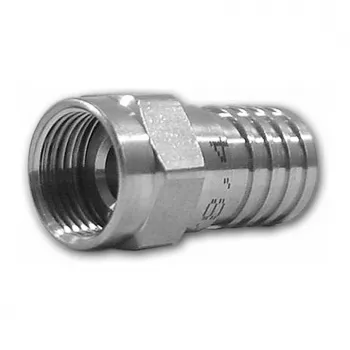 Televes FCR70 F-tyypin puristusliitin 7 mm koaksiaalikaapelille, nikkelöity messinki, 75 ohmia, 0-3000 MHz