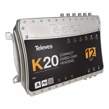 Televes K20-12 Compact Headend 12 -lähetin-vastaanotin DVB-S2 - QAM