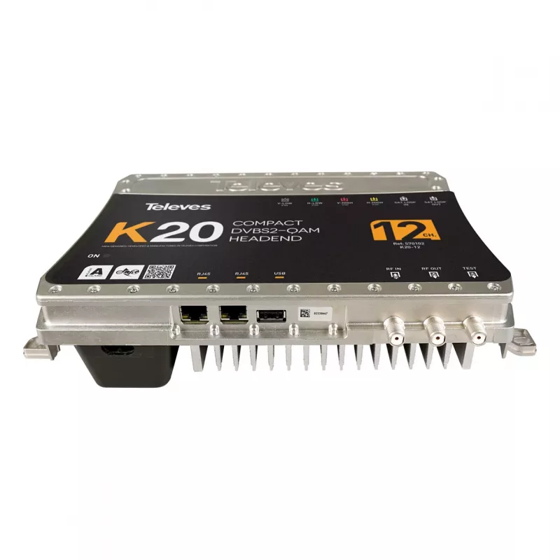 Televes K20-12 Compact Headend 12 -lähetin-vastaanotin DVB-S2 - QAM