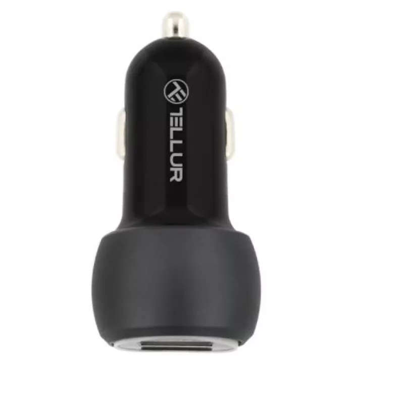 Tellur dual USB -autolaturi QC 3.0:lla, 6A musta