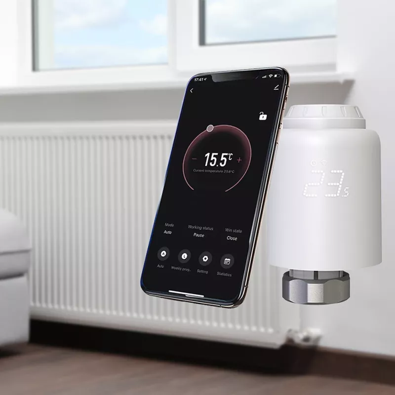 Tellur Smart WiFi termostaattinen patteriventtiili RVSH1 LED valkoinen