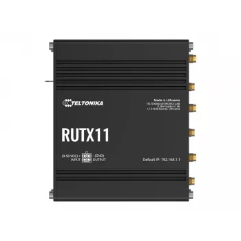 Teltonika RUTX11 4G/LTE Cat 6 Dual-SIM reititin, US-versio, Wi-Fi 5, 5x Gigabit Ethernet, GPS, alumiini, IP30