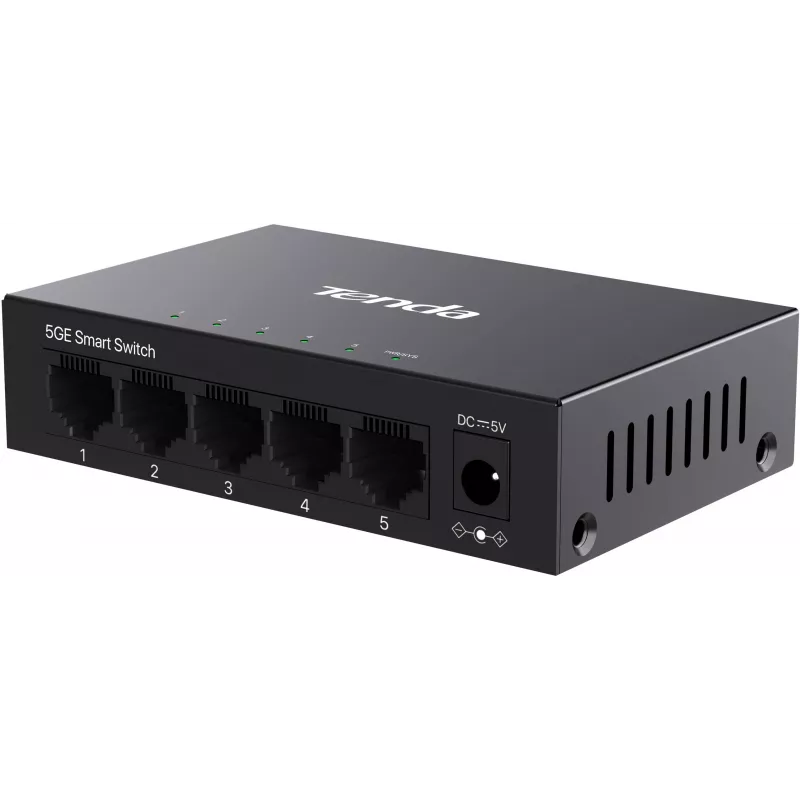 Tenda TEG2205D Web Smart L2 Cloud Managed -kytkin, 5x 10/100/1000 Mbps, metalli, tuulettimeton