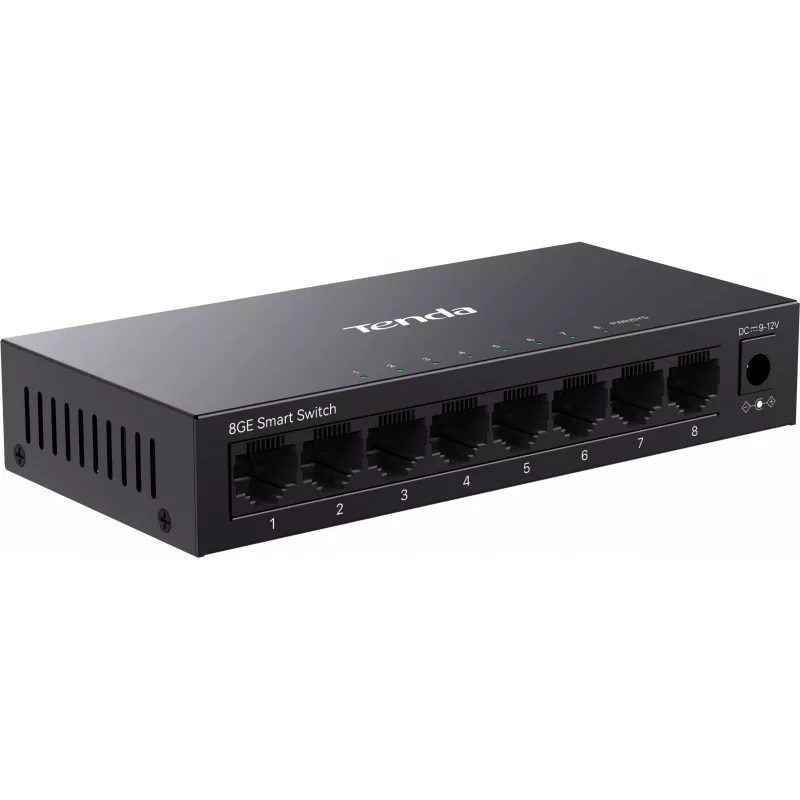 Tenda TEG2208D Web Smart L2 Cloud Managed kytkin, 8x 10/100/1000 Mbps, metalli, tuulettimeton