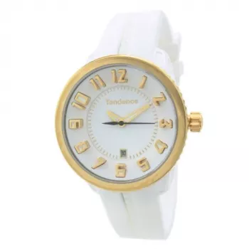 TENDENCE naisten kello Gulliver Round 2093019 42mm valkoinen silikoniranneke