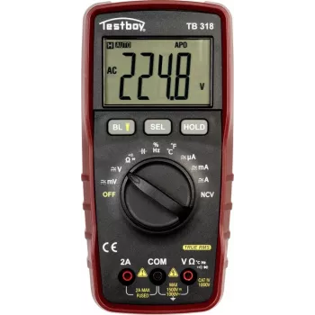 Testboy TB 318 digitaalinen käsikäyttöinen yleismittari CAT IV 1000 V True RMS aurinkosähköjärjestelmille