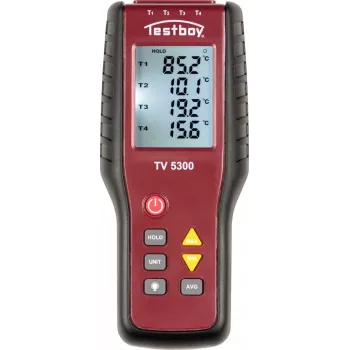Testboy TV 5300 4-kanavainen lämpömittari -200 - +1372 °C antureilla