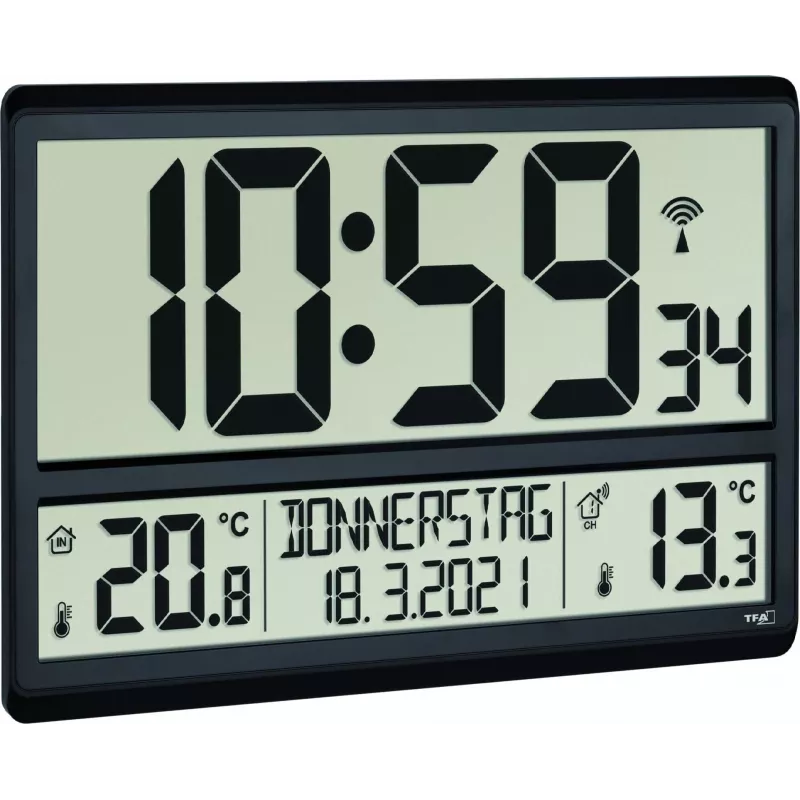 TFA 60.4521.01 XL radiokello sisä-/ulkolämpötilalla