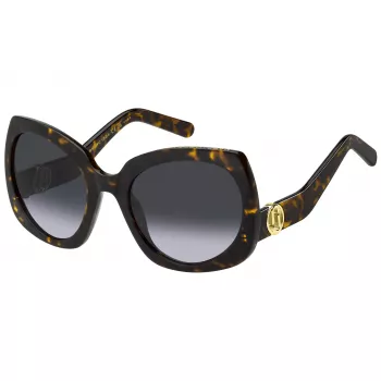 THE MARC JACOBS naisten aurinkolasit MARC808S086 - musta asetaattikehys, harmaat liukuvärjätyt linssit, 57 mm