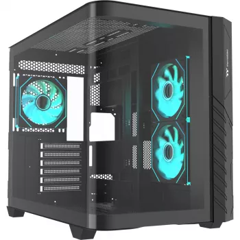 Thermaltake Vision 330 CR ARGB SE Edition mid tower -kotelo, musta, 3x karkaistu lasilevy, 3x CT140 ARGB tuuletin