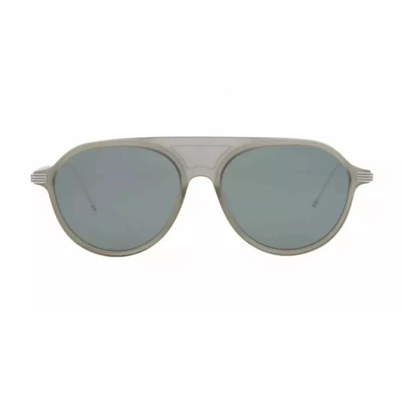 Thom Browne TB809BGRYSLV5 unisex-aurinkolasit - harmaa kehys, hopeanväriset peililinssit, 55/18/145 mm
