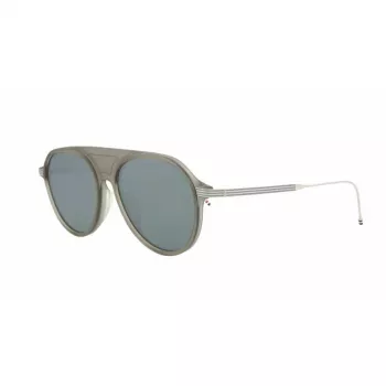 Thom Browne TB809BGRYSLV5 unisex-aurinkolasit - harmaa kehys, hopeanväriset peililinssit, 55/18/145 mm
