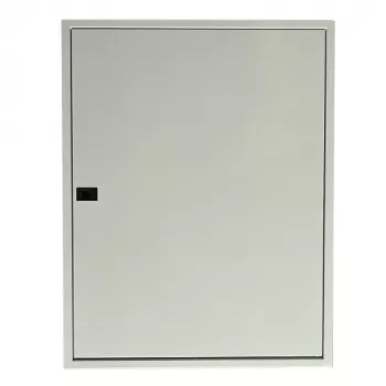 TIBOX AS424 pinta-asennettava jakokaappi, 585x750x115 mm, 4 riviä x 24 moduulia, sisätila, läpinäkyvä ovi, valkoinen/harmaa