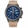 Timberland miesten Henniker II analoginen kvartsikello TDWGF9002902 46 mm sininen kellotaulu ruskea nahkaranneke
