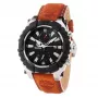 Timberland miesten kello TBL1331JS-02C 45 mm ruostumaton teräs kvartsi analoginen musta kellotaulu ruskea nahkaranneke