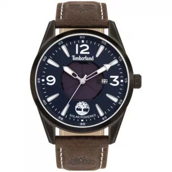 TIMBERLAND miesten kello TBL16004JYU03 43 mm sininen taulu ruskea nahkaranneke