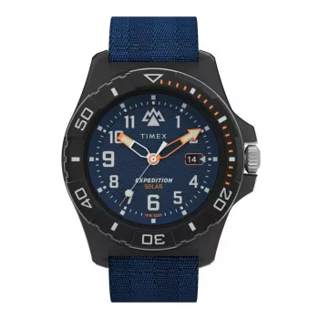 TIMEX miesten Expedition North Field Post Solar kello TW2V40300 – 46mm ruostumaton teräs, vihreä kellotaulu, ruskea nahkaranneke, aurinko-kvartsi