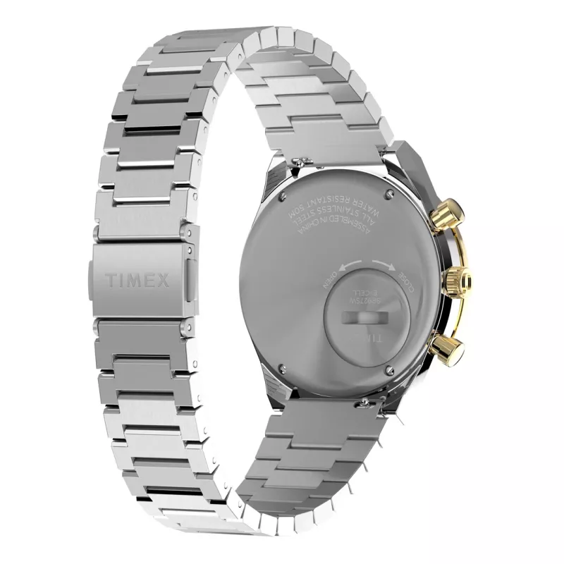Timex miesten TW2W64200 kvartsikello ruskealla nahkarannekkeella ja mustalla kellotaululla, 40mm