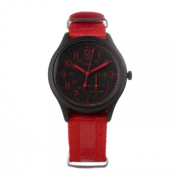 TIMEX miesten kello TW2V10900LG 41 mm vihreä nahkaranneke musta kellotaulu