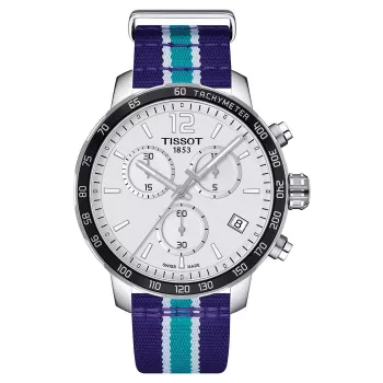 TISSOT PRS 516 miesten sveitsiläinen kvartsikronografi kello 42 mm hopeinen kellotaulu ruskea nahkaranneke T095417170373