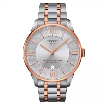 TISSOT T-Classic Chemin des Tourelles miesten automaattikello 42 mm ruostumaton teräs ruusukulta PVD