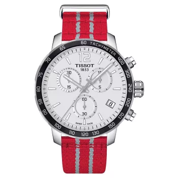 TISSOT T-Sport Chrono XL Classic miesten kello 42 mm hopeinen kellotaulu sininen tekstiiliranneke sveitsiläinen kvartsikronografi T09541717037