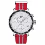 TISSOT T-Sport Chrono XL Classic miesten kello 42 mm hopeinen kellotaulu sininen tekstiiliranneke sveitsiläinen kvartsikronografi T09541717037