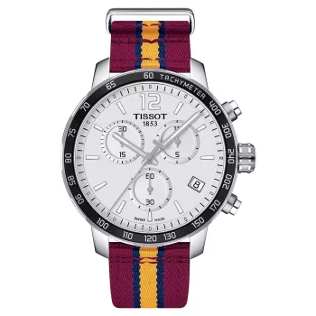 TISSOT T-Sport Quickster kronografi miesten kello 42 mm musta kellotaulu NATO-ranneke T0954171707