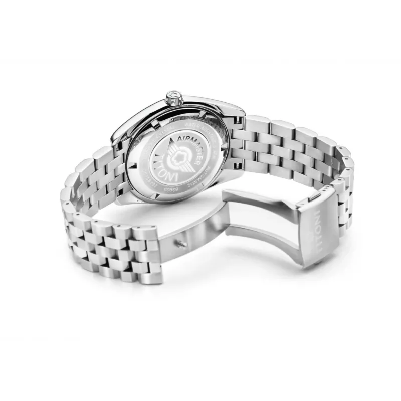 TITONI Airmaster miesten automaattikello 83909S-063 38,5mm ruostumaton teräs hopeinen kellotaulu