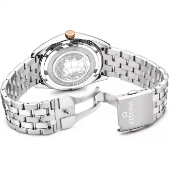 TITONI Airmaster miesten sveitsiläinen automaattikello 878SRG-657 41 mm ruusukulta PVD ruostumaton teräs ruskea nahka