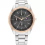 Tommy Hilfiger miesten 1710541 analoginen kvartsikello 44mm ruostumaton teräskotelo ruskea nahkaranneke sininen kellotaulu