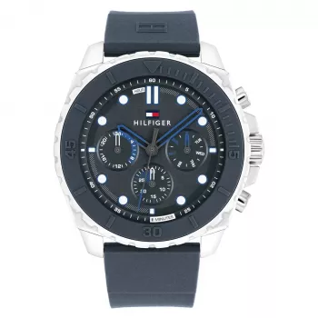 Tommy Hilfiger miesten 1710687 analoginen kvartsikello 48 mm ruostumaton teräs sininen kellotaulu