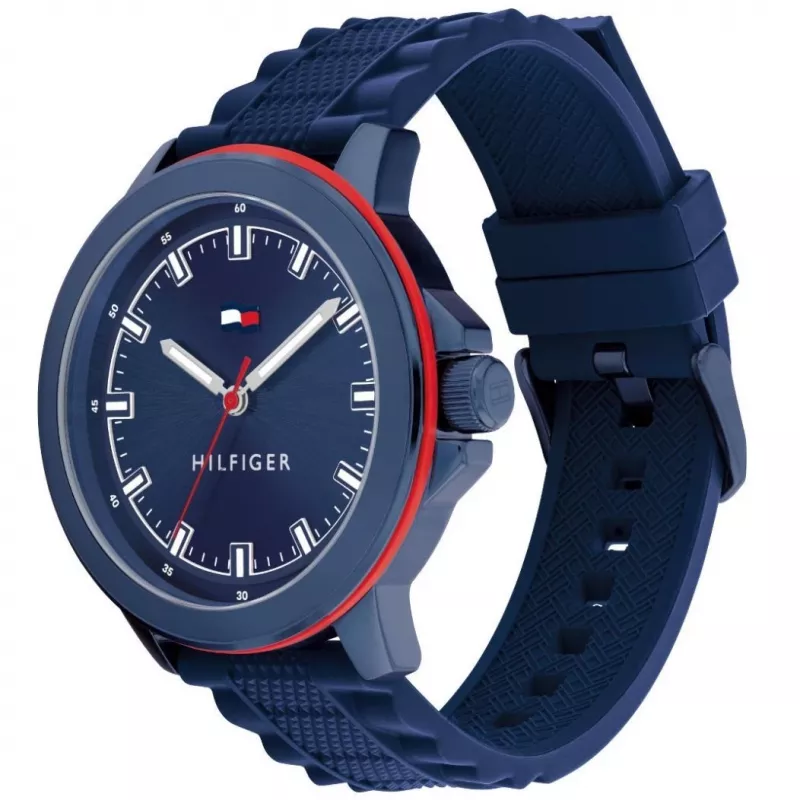 Tommy Hilfiger miesten 1792022 analoginen kvartsikello 48 mm ruostumaton teräs sininen kellotaulu