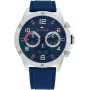 Tommy Hilfiger miesten 1792027 analoginen kvartsikello 44 mm sininen kellotaulu hopea teräs